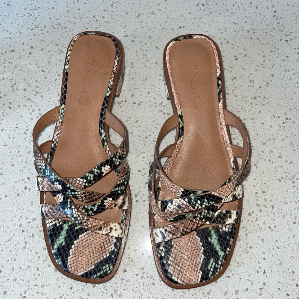 Madewell Snake Print Women's Strappy Sandals Size 6.5
